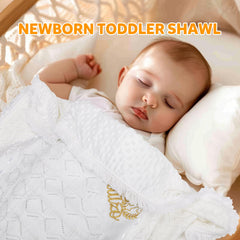 Cacooba christening shawl 35x39 unisex for stroller or crib use