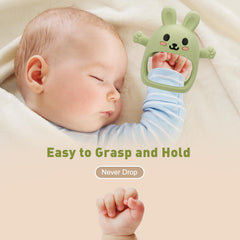 CAHILON anti-drop mitten keeps the teether securely on baby's wrist.