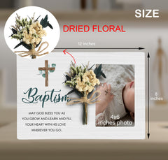 CAIFZ Baptism frame wooden design enhances nursery decor and family photos.