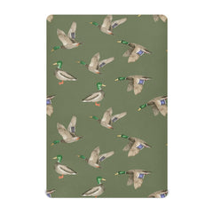 Caihoyu Birds and Ducks green background crib sheet provides a cozy, breathable surface for naps.