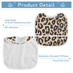 Caikeny bib features a TPU waterproof middle layer to stay dry during meals.