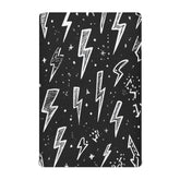 Caikeny fitted crib sheet with lightning bolts on black fabric for cozy sleep