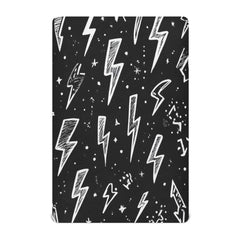 Caikeny fitted crib sheet with lightning bolts on black fabric for cozy sleep