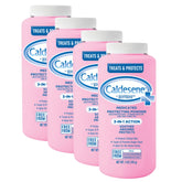 Caldesene Medicated Protecting Powder bottle pour demonstrates moisture protection for sensitive skin