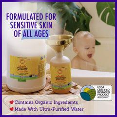 Lavender scent notes on California Baby Calendula body wash evoke soothing routine.