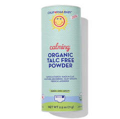 California Baby Powder travel size bottle ready for on-the-go moisture absorption