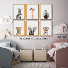 Calmart Jungle Nursery wall art giraffe portrait brightens walls and sparks curiosity.
