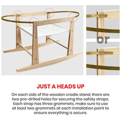 Calvana basket stand rear view shows compact footprint and stability.