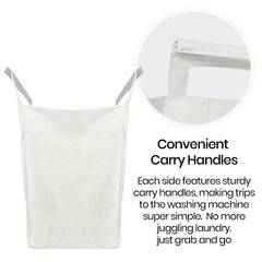 Calvana carry handles on hamper insert for easy transport to washer