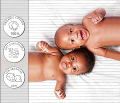 Cambria Baby soft jersey knit sheets offering gentle baby sleep surface.