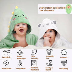 CandyHome hooded towel with bear design, playful bath time companion