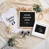 Canlierr pregnancy announcement letter board with letters for personalized messages