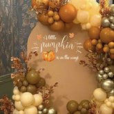 CANTLY A Little Pumpkin is on the Way decal with pumpkin illustration for a fall backdrop.
