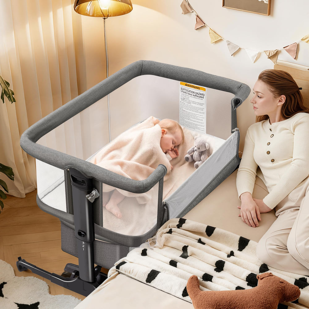 CAPAKIDDO baby bassinet 4-in-1 beside-bed setup supports easy nightly care.
