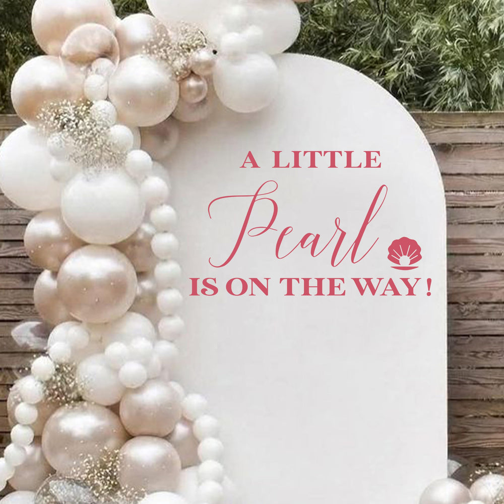 Capiont A Little Pearl decal on wall for elegant baby shower decor