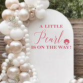 Capiont A Little Pearl decal on wall for elegant baby shower decor