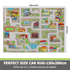 Capslpad city life map playmat features buildings for imaginative bedroom play.