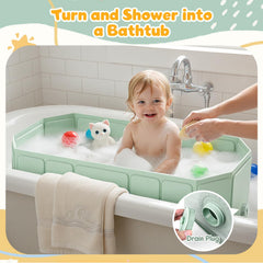 Captainbear baby tub non-slip-bottom keeps baby safe during baths.