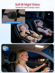 Car Baby Monitor 360-degree adjustable cameras provide flexible viewing angles.