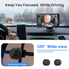 Car Baby Monitor split-screen display shows two feeds at once.