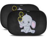 CARAMAZ baby window shade two-pack blocks UV rays while maintaining visibility.