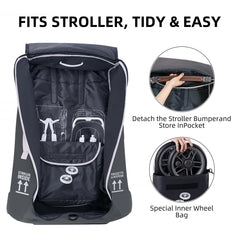 Carambola stroller bag waterproof fabric protects gear in rain.