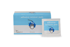 Cardinal Health Adhesive Remover Pad closeup, gentle residue removal after medical tape.