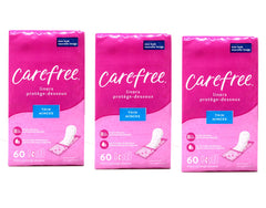 Carefree Acti-Fresh pantiliner with ultra-thin soft feel for daily comfort.