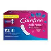 Carefree Acti-Fresh panty liners packaged for daily protection and convenience.