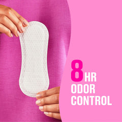 Carefree thong liner end-to-end adhesive prevents bunching during wear.