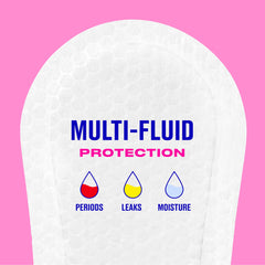 Carefree liner stays in place with discreet, thong-friendly design.