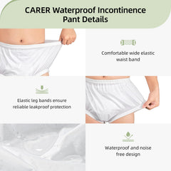 CARER diaper cover in use after dressing with diapers for added leakage protection