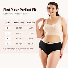 CARER Incontinence Underwear for Women, back view, reliable leak protection under outfits.