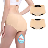 Carer incontinence underwear for women with front-back absorbent pad for daily protection.