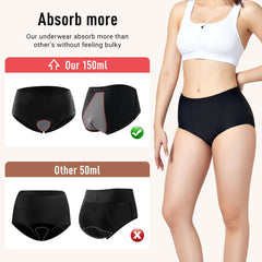 CARER Incontinence Underwear four-layer leakproof design provides extended front-to-back protection