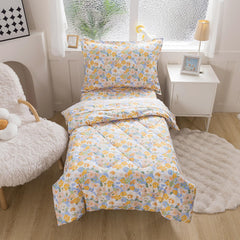 Caressma flat sheet 66x96 yellow flower print, easy-care bedding for kids