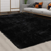 CAROMIO Shag Fluffy Area Rug 8x10 black adds warmth and comfort to any room