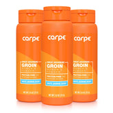 Carpe sweat-absorbing powder jar close-up shows talc-free formula for all-day freshness.