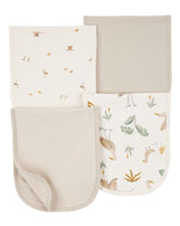 Carter's baby burp cloths in ivory with neutral prints for gentle coverage and spills