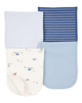 Carter's baby burp cloths in ivory and blue with Americana farmscapes, ideal for catching spit-ups