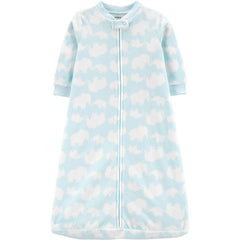 Carter's elephant sleepbag front view shows cozy fleece warmth for baby nights.