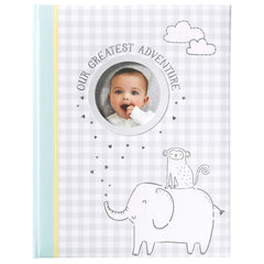 Carter's Our Greatest Adventure memory book cover showing milestone moments for baby's first year