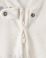 Carter's sleep bag features long sleeves and ribbed cuffs for warmth.
