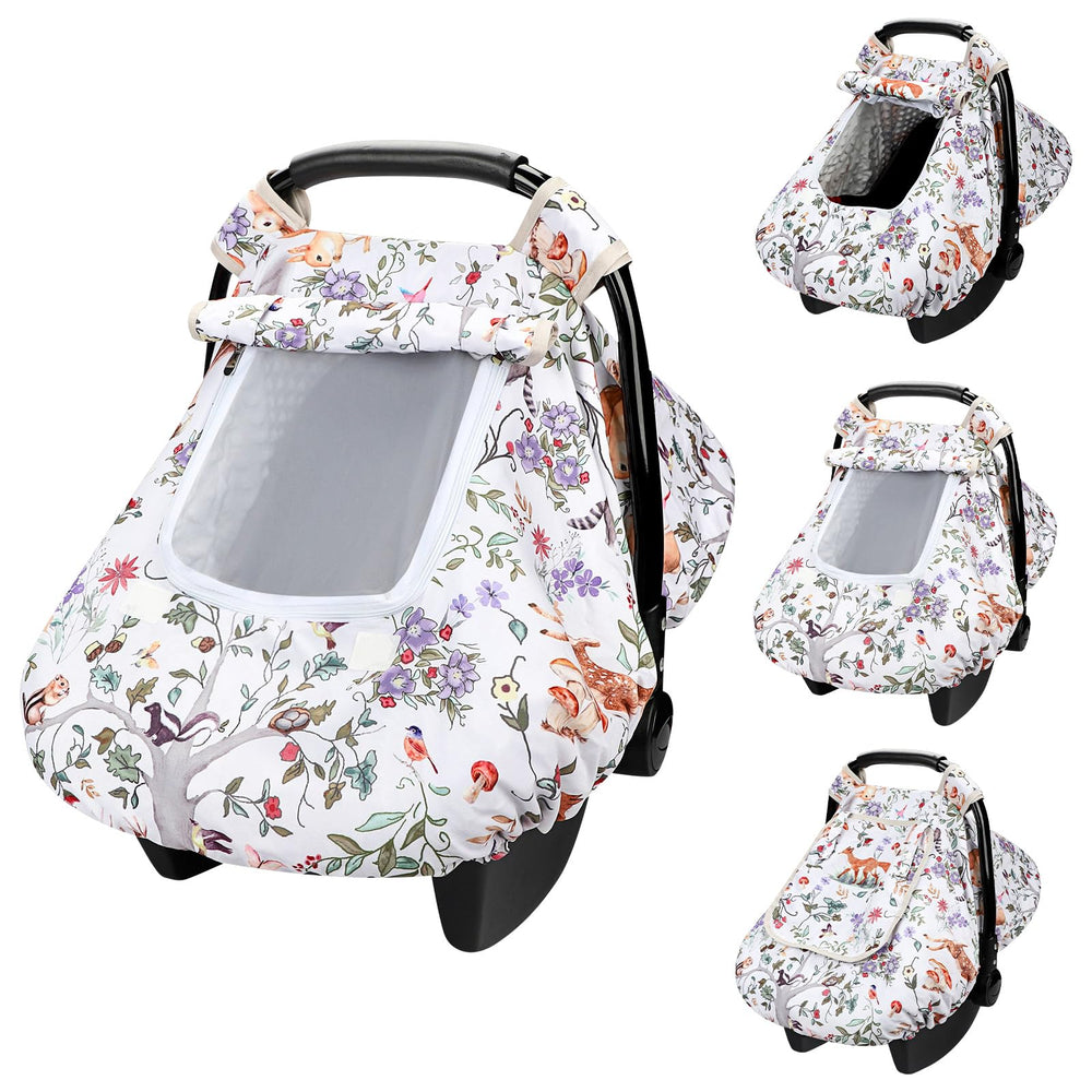 CARUILI woodland animals pattern car seat cover for cozy travel protection