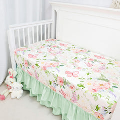 Caruili fitted crib sheet with elastic edge for a secure, snug fit