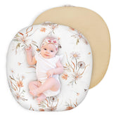 CARUILI newborn lounger cover in brown with wildflower design for baby comfort.