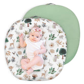 CARUILI newborn lounger cover in green animal print, ultra-soft minky fabric for baby comfort
