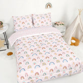 CARUILI Rainbow Comforter on toddler bedding set for colorful bedtime routine