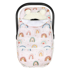 CARUILI winter car seat cover peep window lets you check baby while staying warm