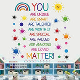 CASADECOR colorful inspirational wall decal brightens classrooms and kids' rooms.